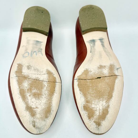 Talbots Women’s Cognac Leather Loafers 8.5M Horsebit Slip-On Flats AS IS - Picture 9 of 12